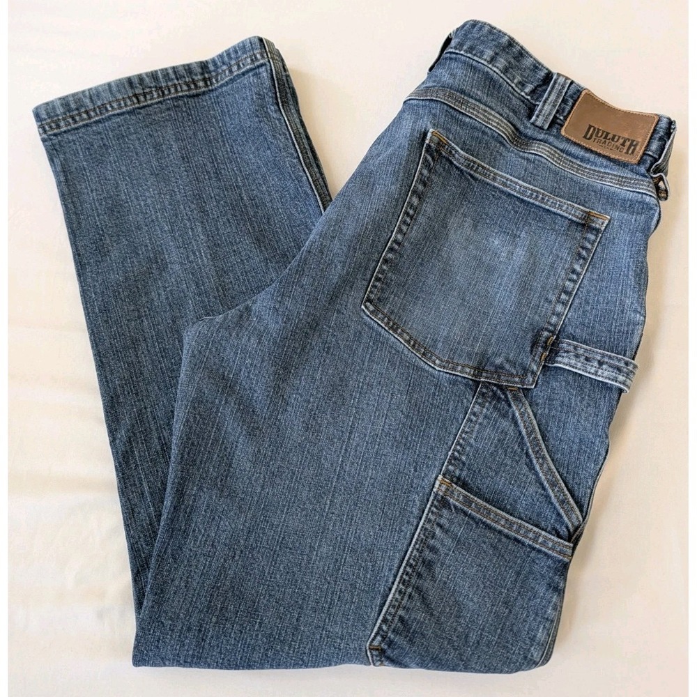 Duluth Trading Co Jeans Mens 36x30 Blue Ballroom Double Flex Relaxed Fit Stretch